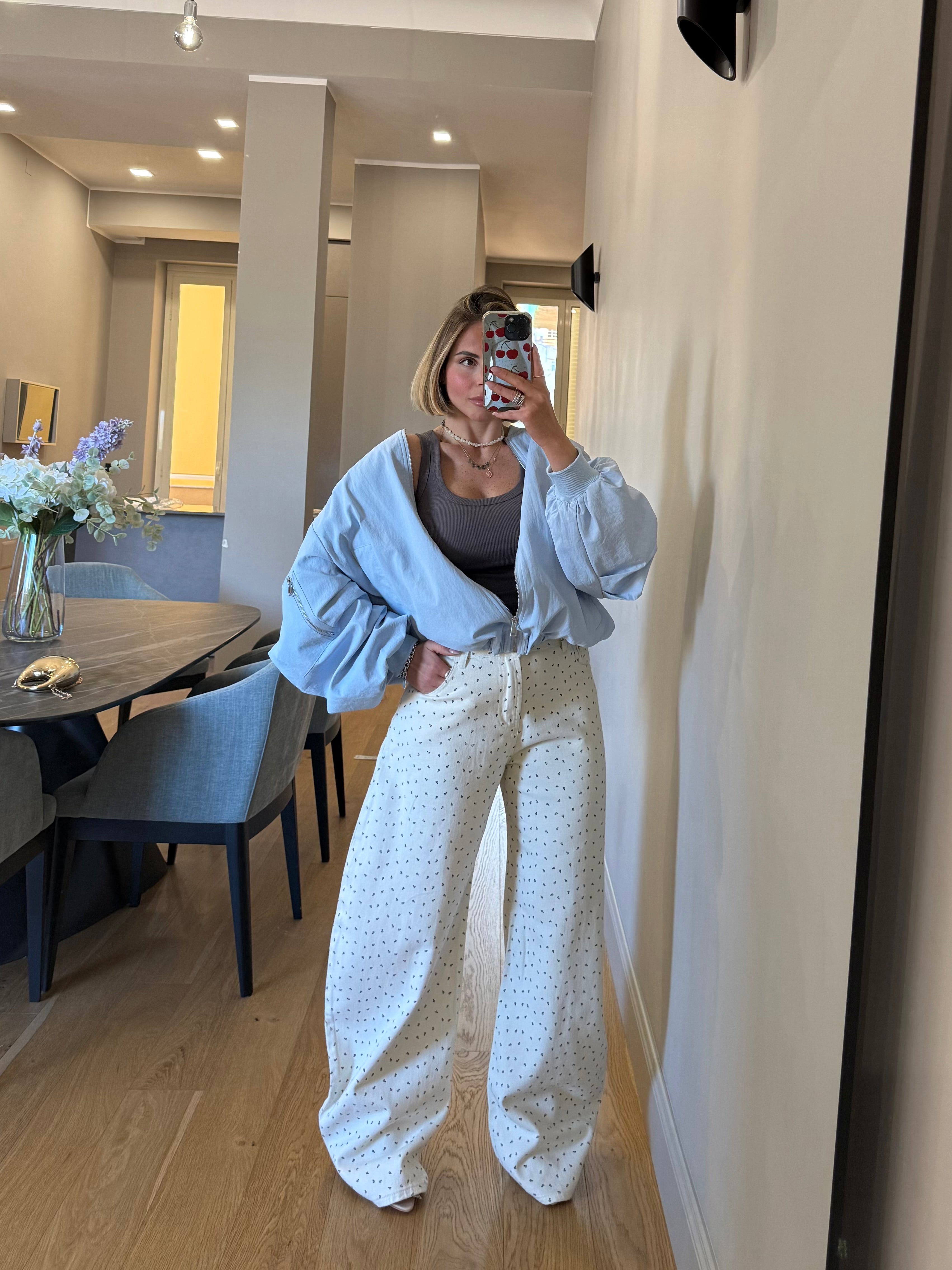 Jeans Flowers Grey