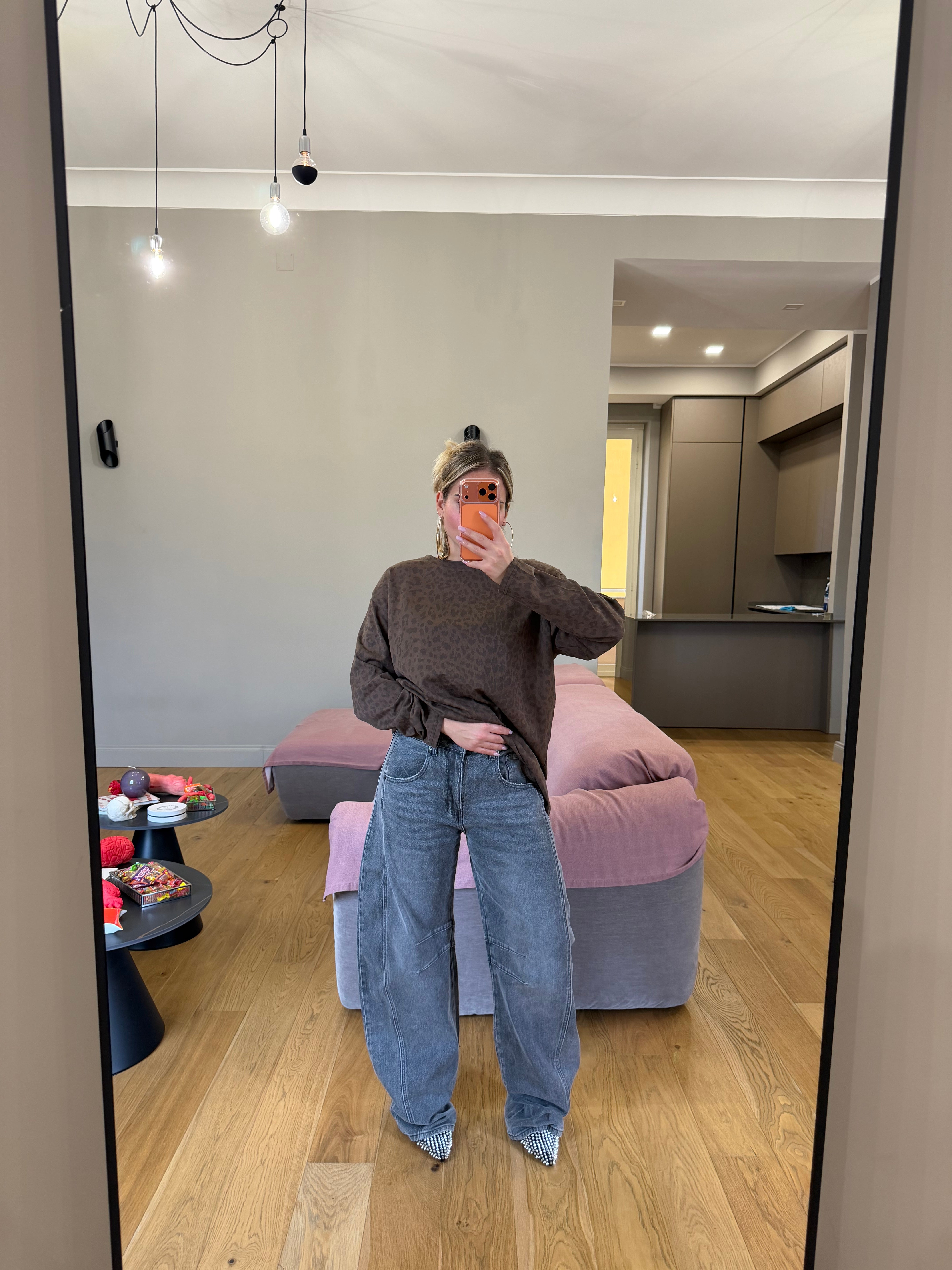 Jeans Balloon grigio chiaro