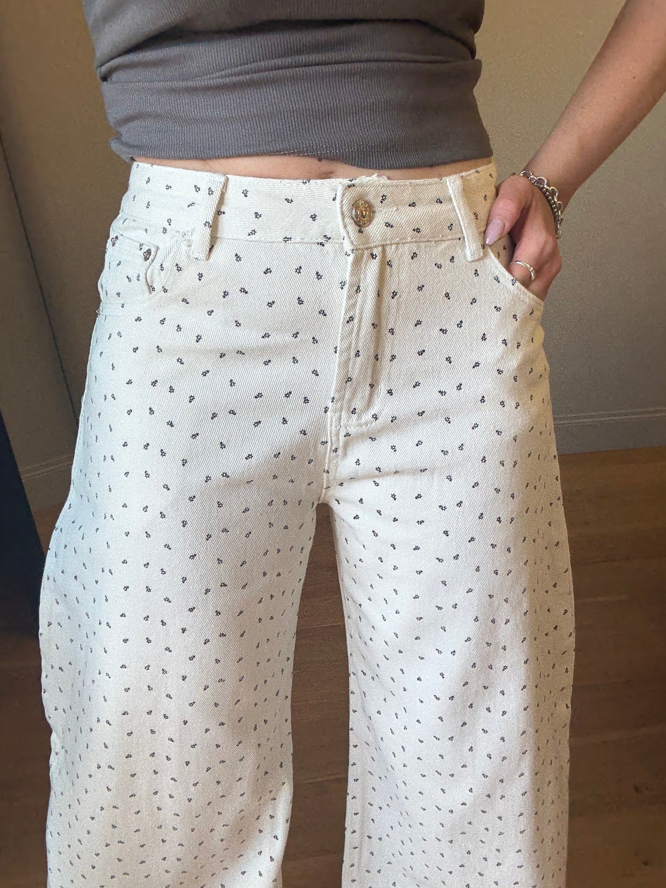 Jeans Flowers Grey