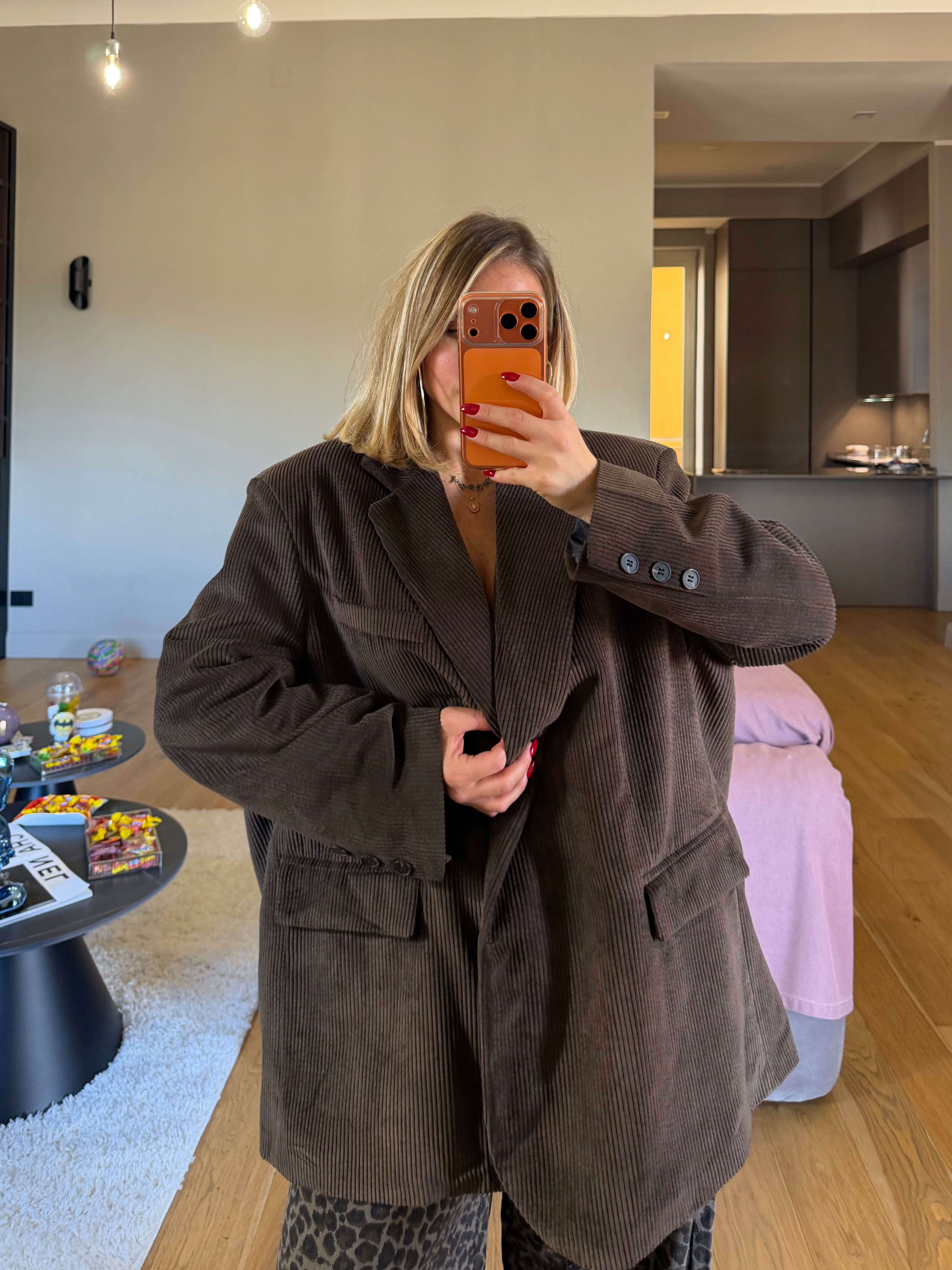 Giacca cappotto velluto