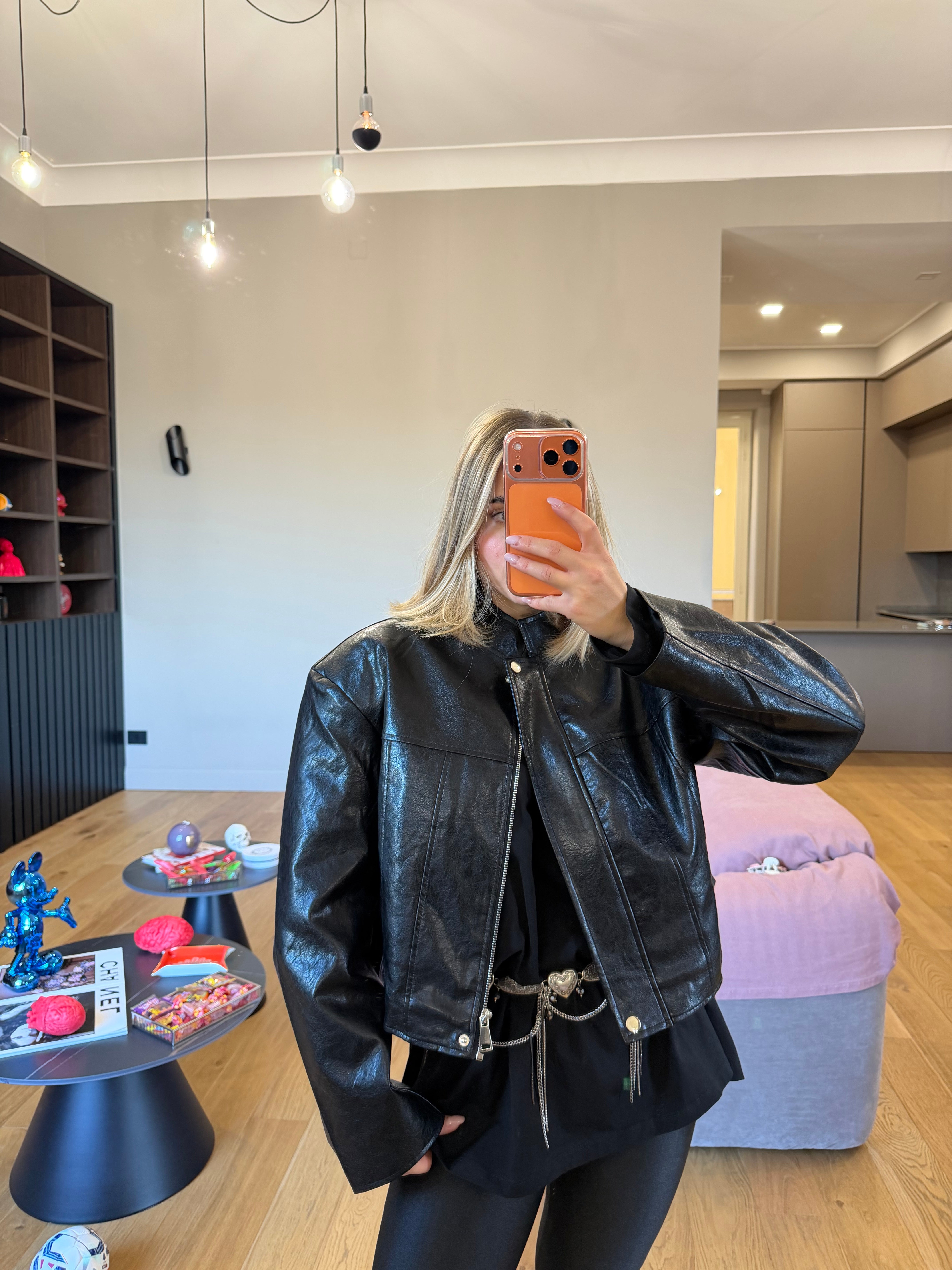 Giubbino con spalline ecopelle