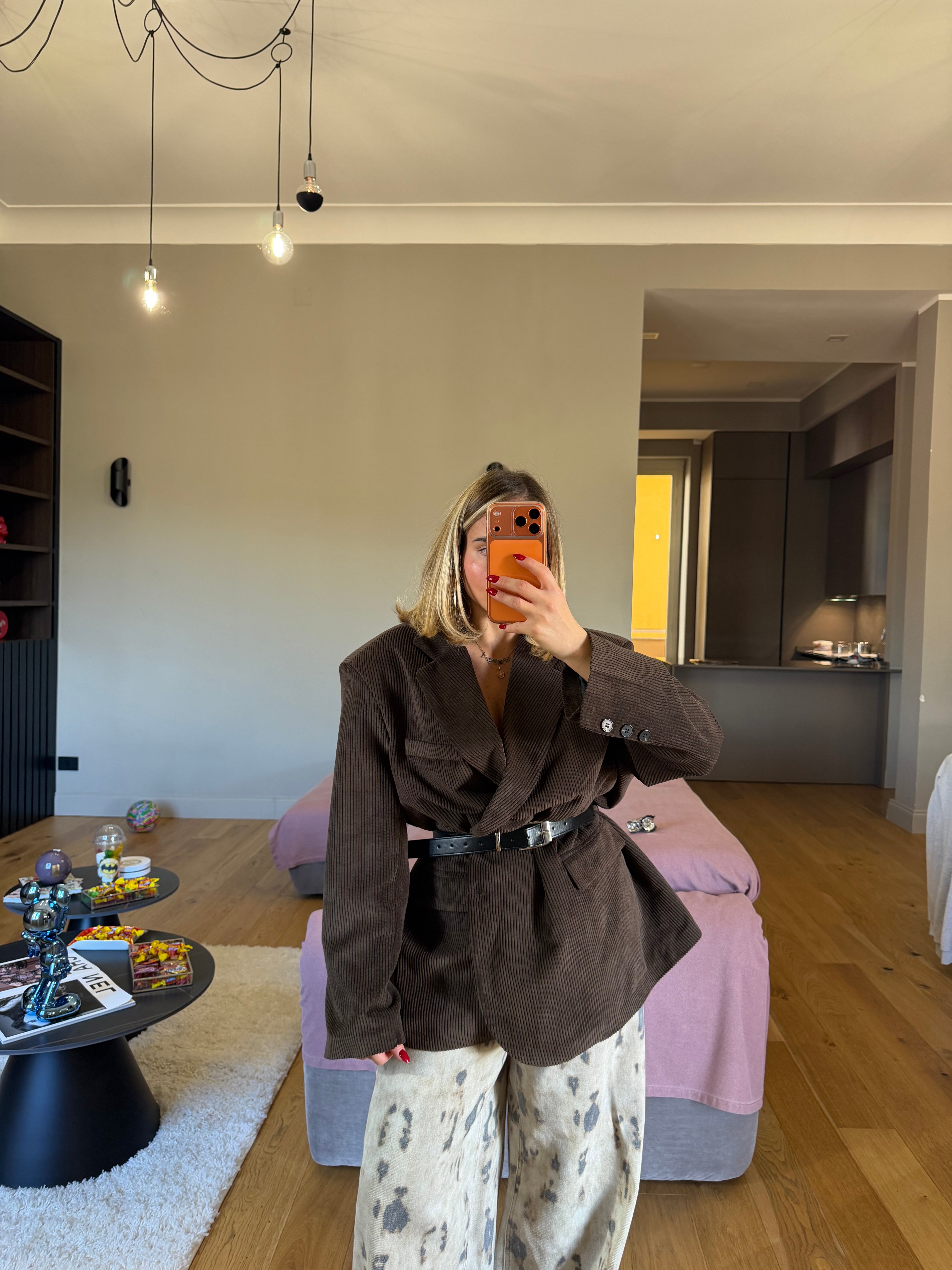 Giacca cappotto velluto